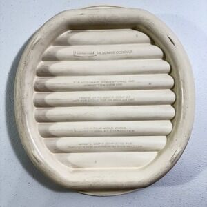 VTG Rubbermaid 5518 Microwave Cookware Bacon Rack Roasting Pan Eggshell 12 inch
